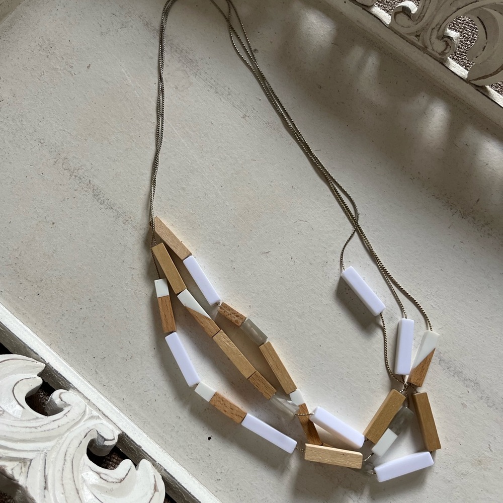 LOFT Necklace with Wood & Plastic Beads
